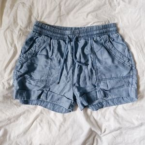 Drawstring Denim Shorts
